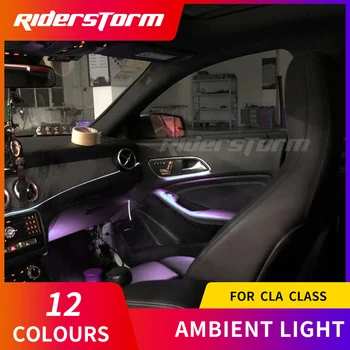 A Mercedes CLA-osztály W117 2015-2019 autó DIY környezeti lámpa 12 LED színek környezeti fény világít autó tartozék