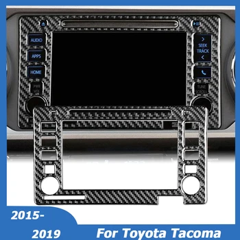 A Toyota Tacoma 2015-2019 Igazi Szénszálas Autós Navigációs Képernyő Panel, Dekorációs Panel Matrica Automatikus Belső Kiegészítők