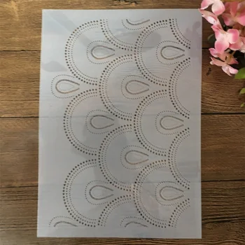 A4 29cm Geometria Hullámos Csepp DIY Rétegződés Stencil Falon Festmény Scrapbook Színezés Dombornyomás Album Díszítő Sablon