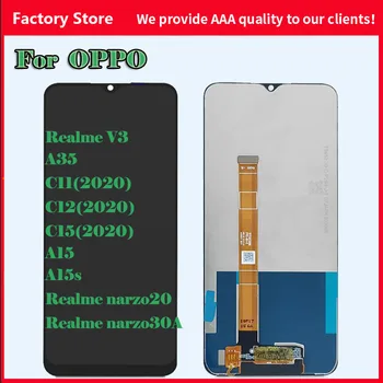 AAA Minőségű LCD-Az OPPO realme v3/A35/c11/c12/c15 2020/A15/A15s/realme narzo20/realme narzo30A LCD Kijelző Keret