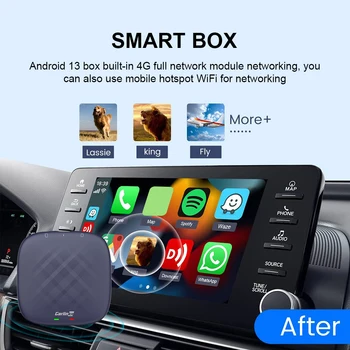 AI TV Box Vezeték nélküli Carplay Android Automatikus Bluetooth-kompatibilis Vezeték nélküli WiFi Adapter 2.4+5G Intelligens Modul QCM 8-Core CPU 6125