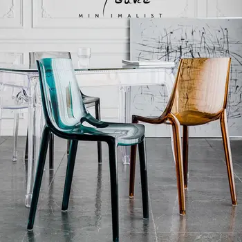 Akril átlátszó szék hálószoba hiúság szék vissza, haza, étkező szék, Nappali bútor, Modern design, egyszerű Szék szék