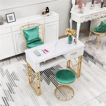 Amerikai Luxus Köröm Asztalok, Modern, Egyszerű, Dupla rétegű, köröm Manikűr Asztal, Szék díszlettervező Profi Manikűr Asztal