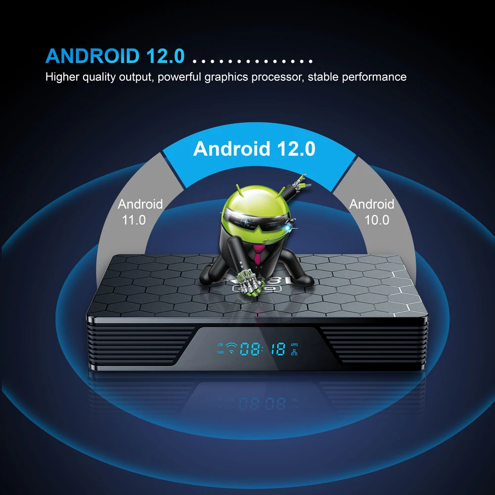 Android 12 Smart TV Box Allwinner H618 2.4/5G Kettős Wifi6 1000M BT5.0 4K Media Player Set Top Box X98H Pro2