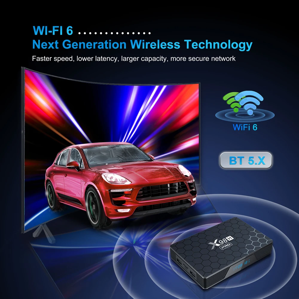Android 12 Smart TV Box Allwinner H618 2.4/5G Kettős Wifi6 1000M BT5.0 4K Media Player Set Top Box X98H Pro4