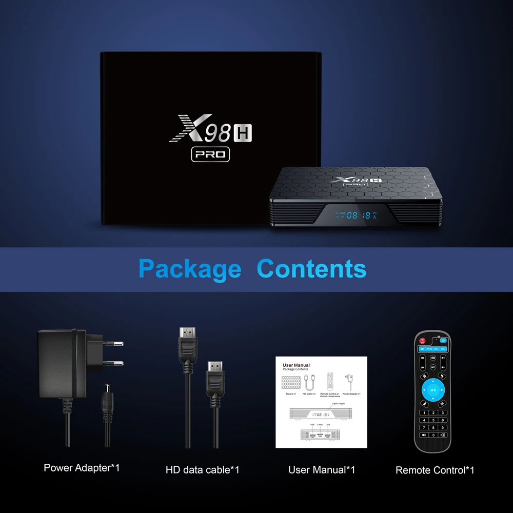 Android 12 Smart TV Box Allwinner H618 2.4/5G Kettős Wifi6 1000M BT5.0 4K Media Player Set Top Box X98H Pro5