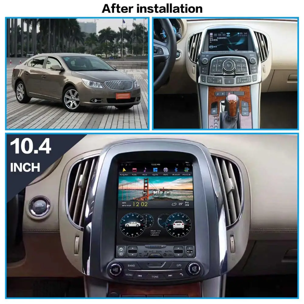 Android 9.0 Tesla Stílus autórádió Függőleges Képernyőn A Buick Lacrosse 2009-2012 GPS Navigációs Készülék Multimédia Nincs CD Lejátszó1