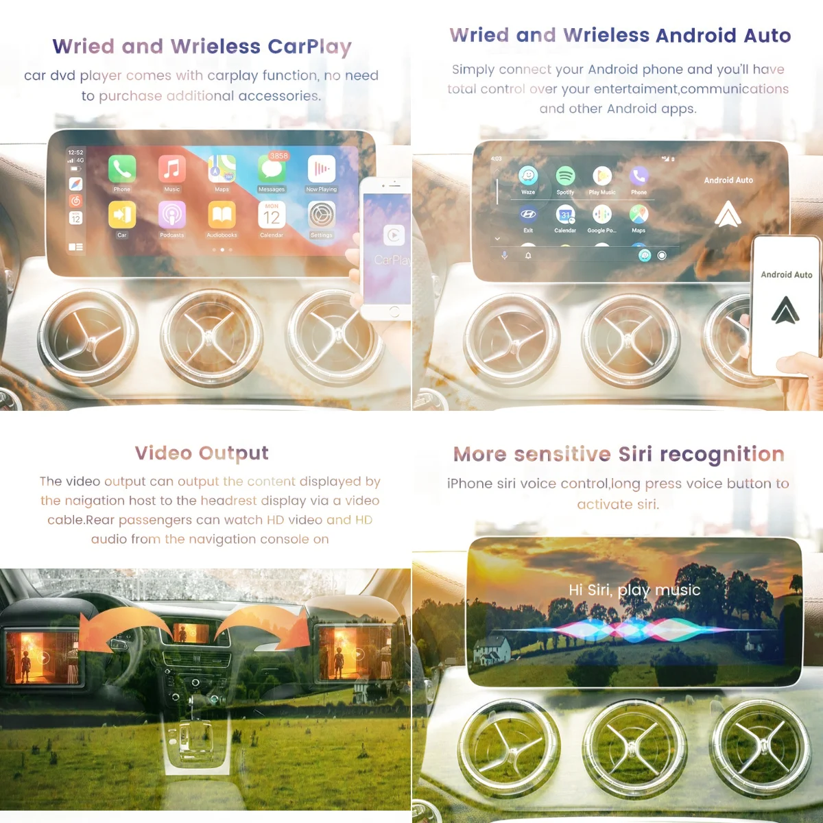 Androidos Autó Multimédia Lejátszó, GPS, Rádió Mercedes Benz C-Osztály W204 2011-2014-Es Sztereó CarPlay Képernyő3