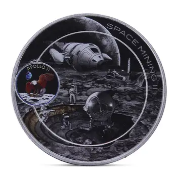 Apollo 50 éves jubileuma alkalmából Megemlékező Ezüst Érme MINKET Tér Űrhajósok A Holdon Lábnyom Érme Gyűjtők