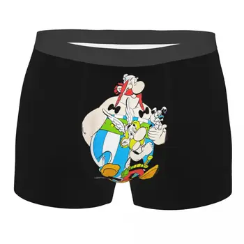 Aranyos Asterix, Valamint Obelix Férfi Fehérnemű Anime Rajzfilm boxeralsót Nadrág Bugyi Közepe Derék Alsónadrág a Homme Plus Size