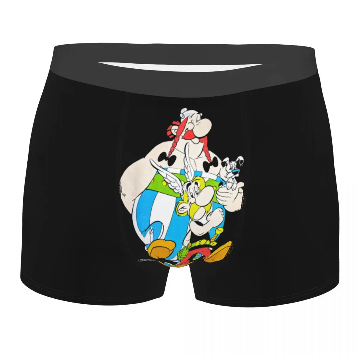 Aranyos Asterix, Valamint Obelix Férfi Fehérnemű Anime Rajzfilm boxeralsót Nadrág Bugyi Közepe Derék Alsónadrág a Homme Plus Size0