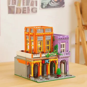 Aranyos Kreatív Kubai Étterem építőkövei City Street View Étkező Moduláris Micro Mini Tégla Játékok, Ajándékok Gyerekeknek Nincs Doboz
