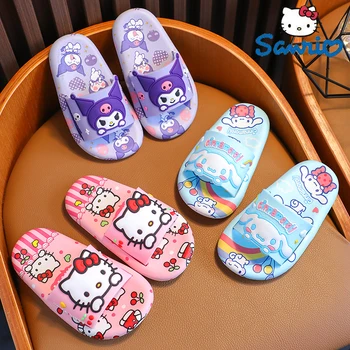 Aranyos Sanrio Cinnamoroll Kuromi Dallam Papucs Kitty Fiúk, Lányok, Gyerekek, Nyár van Anti-slip Fürdőszoba, Fedett Cipő Gyerekeknek Ajándék