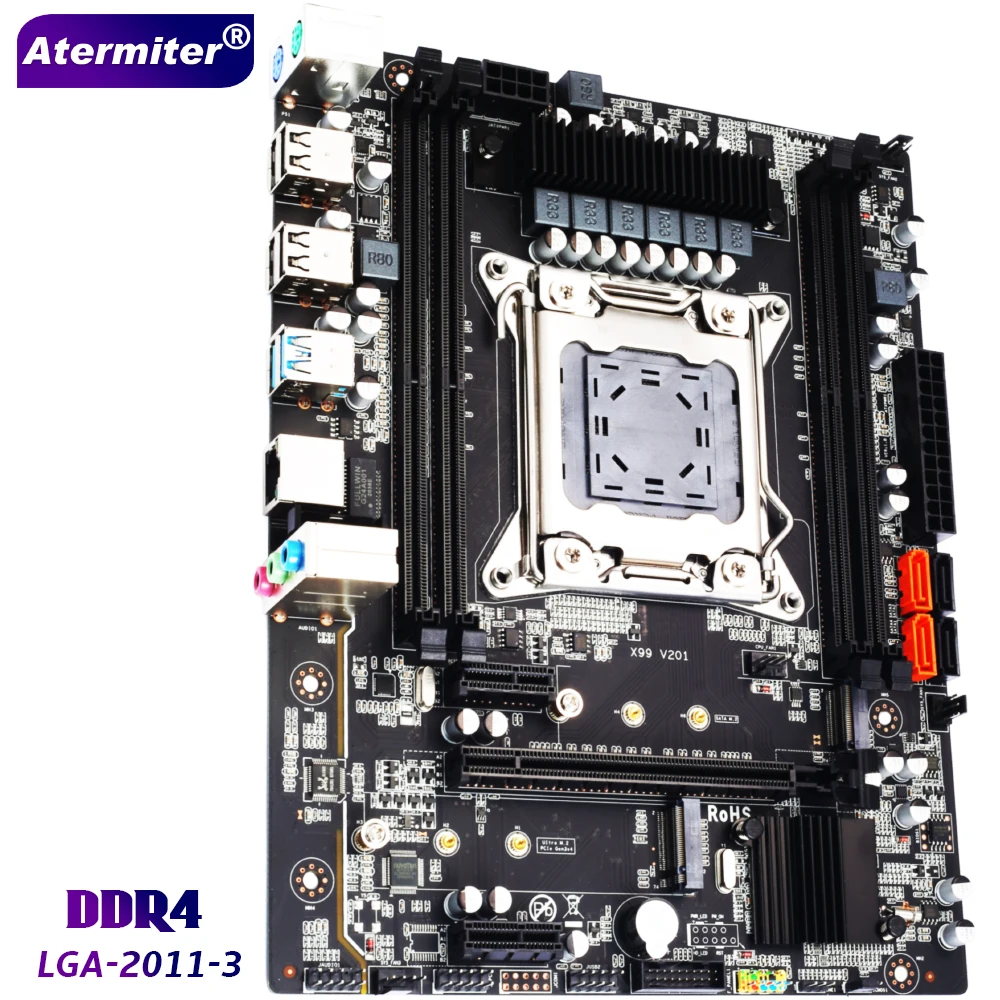 Atermiter D4 x99 Alaplap Slot LGA2011-3 USB3.0 NVME M. 2 SSD Támogatás DDR4 REG ECC Memória, valamint Xeon E5 V3 V4 Processzor2