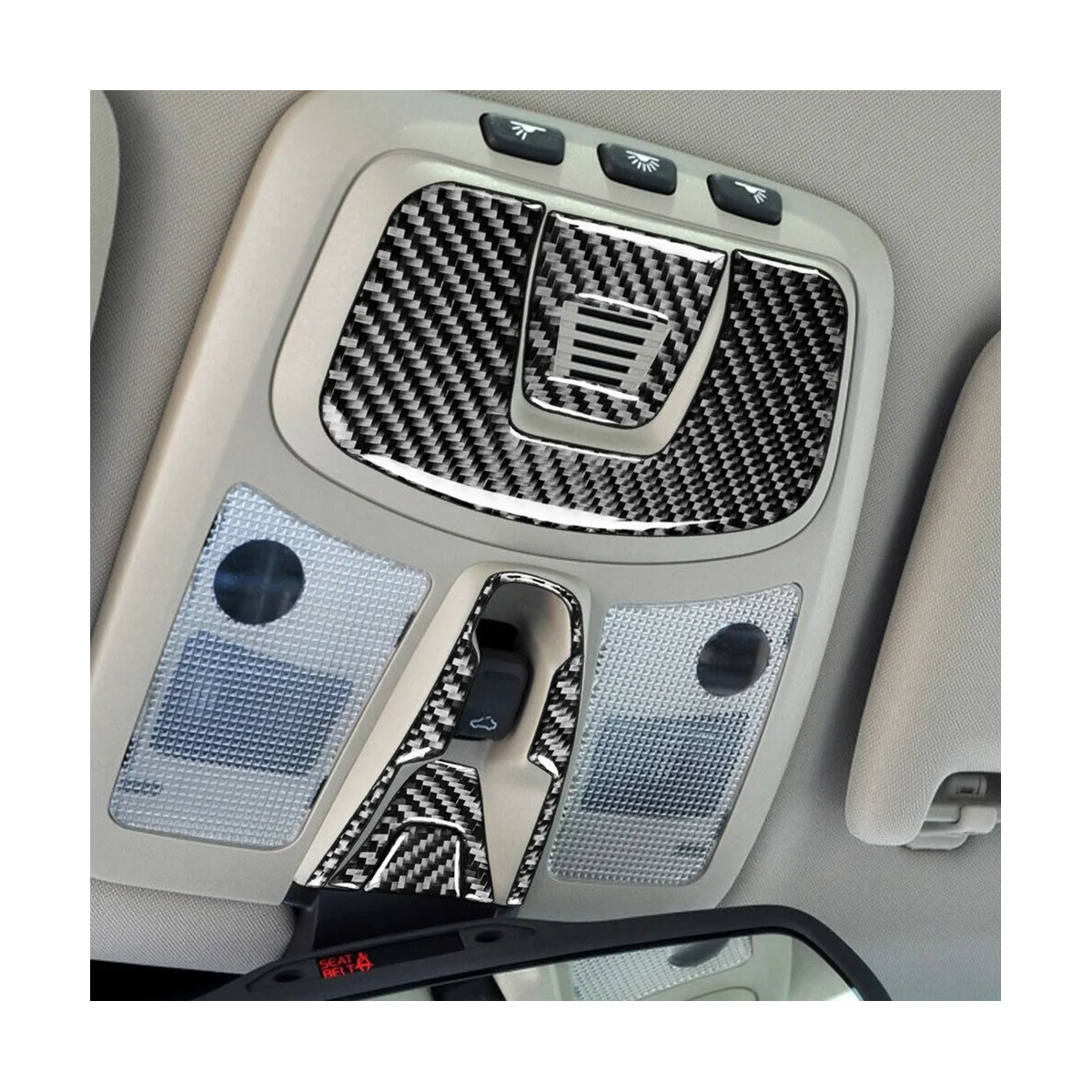 Autó olvasólámpa Panel Fedél Trim Dekorációs Matrica Szénszálas az XC90 2003-2014 Tartozékok1