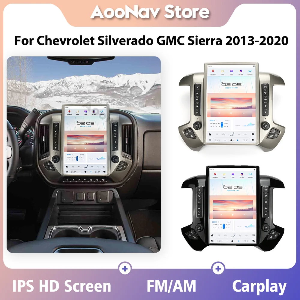Autó Sztereó Rádió GMC SIERRA Chevroler Silverado 2013-2020 A11 Qualcomm 665 GPS Navigációs Carplay 5G Multimédia Lejátszó Egység0
