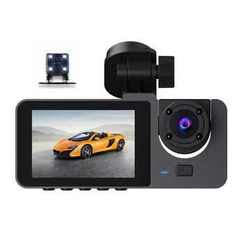 Autó Videó Felvevő 3In1 FHD 1080P 3Camera Autó DVR Dashcam tolatókamera a Hátsó Lencse éjjellátó Autó Univerzális
