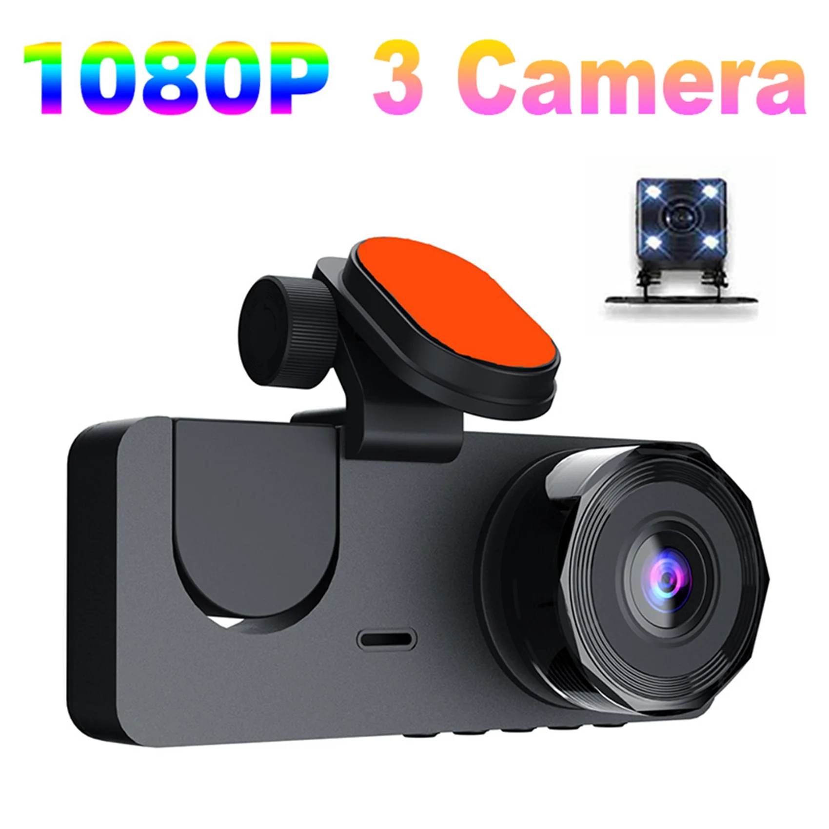 Autó Videó Felvevő 3In1 FHD 1080P 3Camera Autó DVR Dashcam tolatókamera a Hátsó Lencse éjjellátó Autó Univerzális1