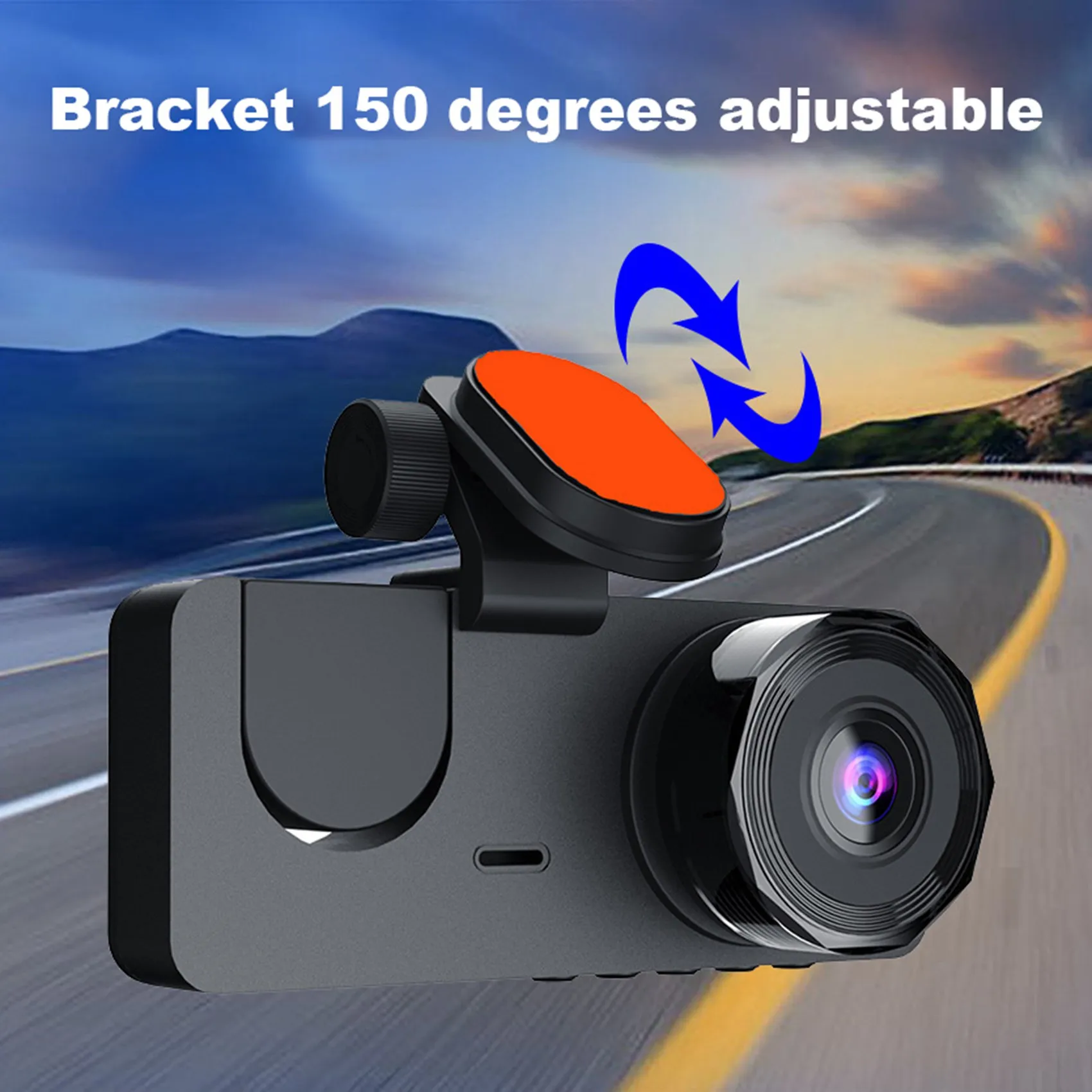 Autó Videó Felvevő 3In1 FHD 1080P 3Camera Autó DVR Dashcam tolatókamera a Hátsó Lencse éjjellátó Autó Univerzális2