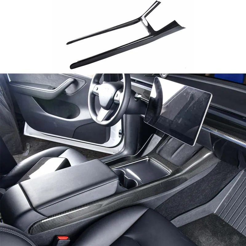 Autós Tartozékok A Tesla Model 3 2017-2022 Központi Konzol Oldalon Trim Modell Y 2023 Belső Dekoráció Borító Matrica Igazi Szén-Fibe3