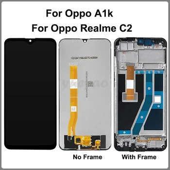 Az OPPO Realme C2 RMX1941 LCD Kijelző érintőképernyő Digitalizáló Közgyűlés Az OPPO A1K CPH1923 Képernyőn Keret Csere