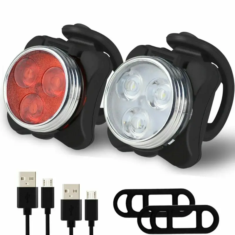 Az újratölthető USB LED Kerékpár, Bicikli Fejét, illetve Farok Kerékpározás Előtt Vissza Fényszóró Beállítás1