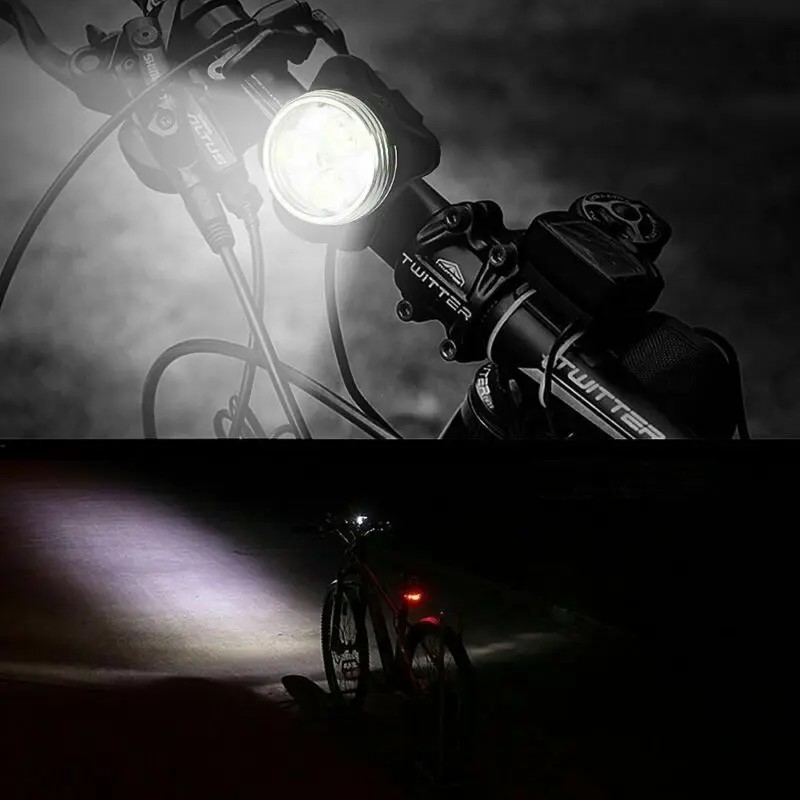 Az újratölthető USB LED Kerékpár, Bicikli Fejét, illetve Farok Kerékpározás Előtt Vissza Fényszóró Beállítás4