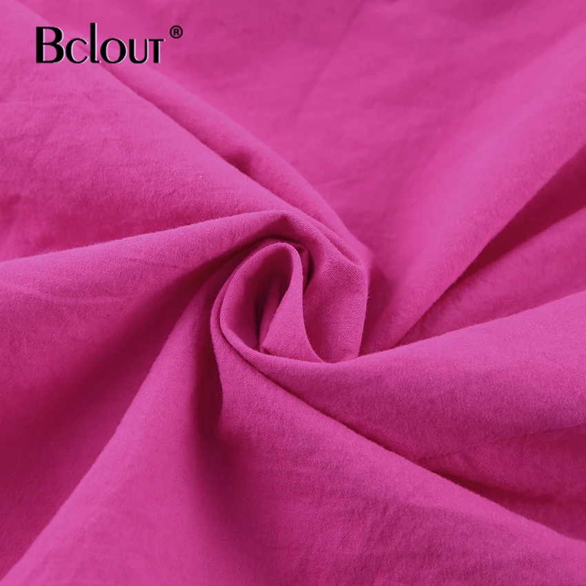 Bclout Üreges Ki Vékony Rózsaszín Póló Ruha Office Lady Nyári Kapcsolja Le A Gallér Egysoros Rövid Ujjú Mini Ruhák Nők 20213