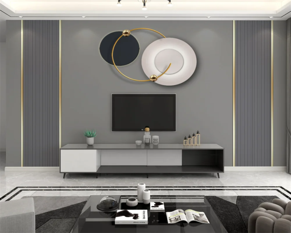beibehang cucc de parede Szabott modern papier peint új nappaliban kanapé rácsvonal dekoratív hálószoba film háttérkép1