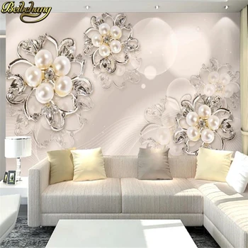 beibehang Egyedi Ékszerek fehér virágok fotó freskó tapéta a nappaliban Bejárat Hátteret 3D Fali Papírokat, otthon dekoráció