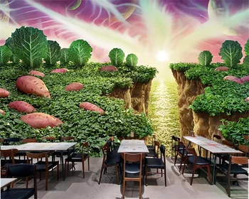 beibehang Szép háttérképet, kézzel festett édes burgonya növényi kreatív étterem, szupermarket gyümölcs bolt háttér fal