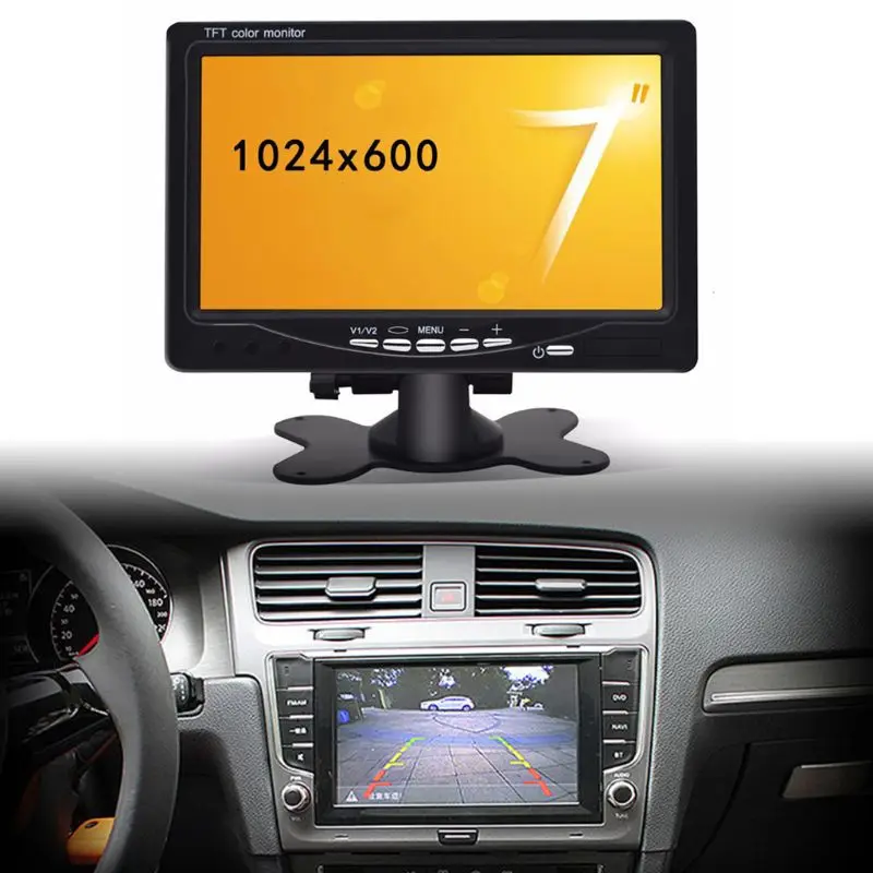 Biztonsági Kamera Monitor Készlet 7 hüvelykes LCD HD Hátrameneti tolatókamera Monitor T P9JC4