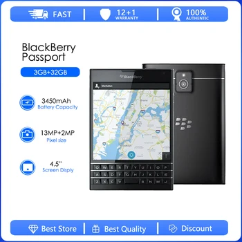 Blackberry Útlevél Q30-3 Felújított-Nyitva négymagos 4G LTE 3GB RAM, 32 GB ROM 13.0 MP BlackBerry OS mobiltelefon Ingyenes Szállítás
