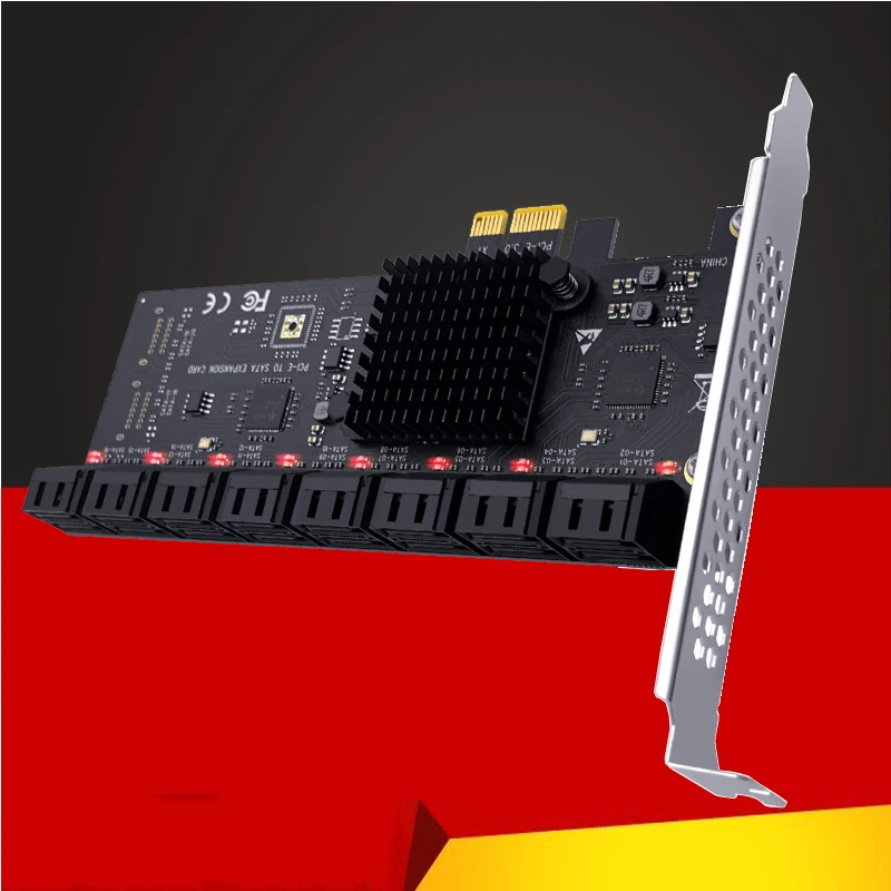 Chi Bányászati PCIe SATA Adapter 16 Port SATA-III., hogy a PCI Express 3.0 X1 Vezérlő bővítőkártya ASM1064 JBM575 Chip Add hozzá A Lapot0