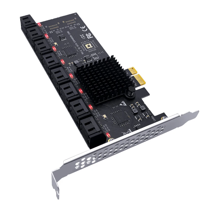 Chi Bányászati PCIe SATA Adapter 16 Port SATA-III., hogy a PCI Express 3.0 X1 Vezérlő bővítőkártya ASM1064 JBM575 Chip Add hozzá A Lapot1