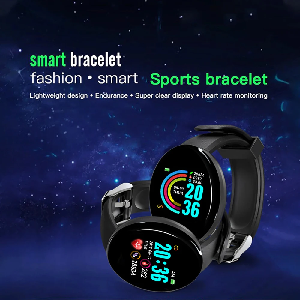 D18 Intelligens Karóra Férfi Vérnyomás Vízálló Smartwatch Női pulzusmérő Fitness Tracker Nézni a Sport Az Android-IOS1