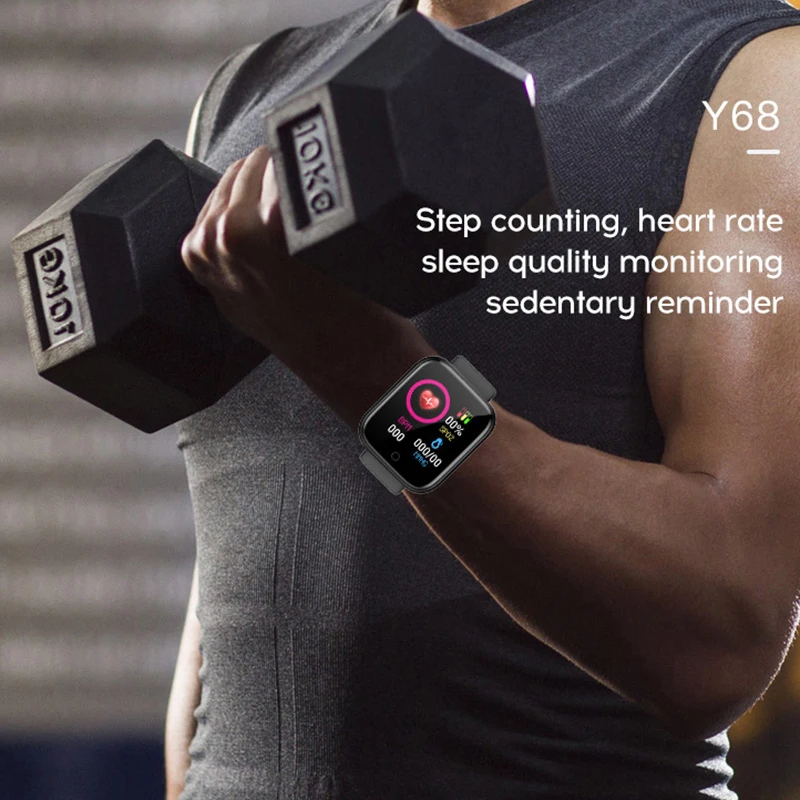 D20 Pro Smart Óra Y68 Bluetooth Fitness Tracker Sport Karóra pulzusmérő Vérnyomás Okos Karkötő Android IOS5