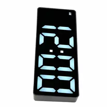 Digitális LED Mirror Óra Szundi Funkció 6.7 hüvelykes Képernyő Fekete Hőmérséklet Kijelző, Elektromos Ébresztőóra Haza