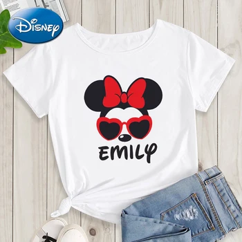 Disney Minnie Egér Női póló Lányoknak Mickey Tees Anime Cosplay Donald Kacsa Tshirts Ropa De Mujer Harajuku Ing Femme