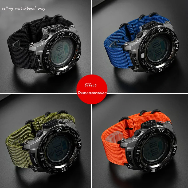 Domború Nylon Watchband A Casio PROTREK Sorozat PRW-2500t/3500/5000/5100 PRG-270/500 Módosított Vízálló Kültéri Sport Szíj2