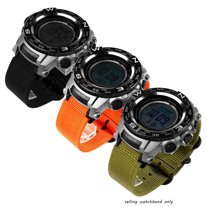 Domború Nylon Watchband A Casio PROTREK Sorozat PRW-2500t/3500/5000/5100 PRG-270/500 Módosított Vízálló Kültéri Sport Szíj4