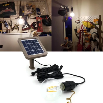 Eddie Vintage 300X Meleg Fehér LED Solar Fészer Lámpa Beltéri Haza Fény Műhely Raktár raktár