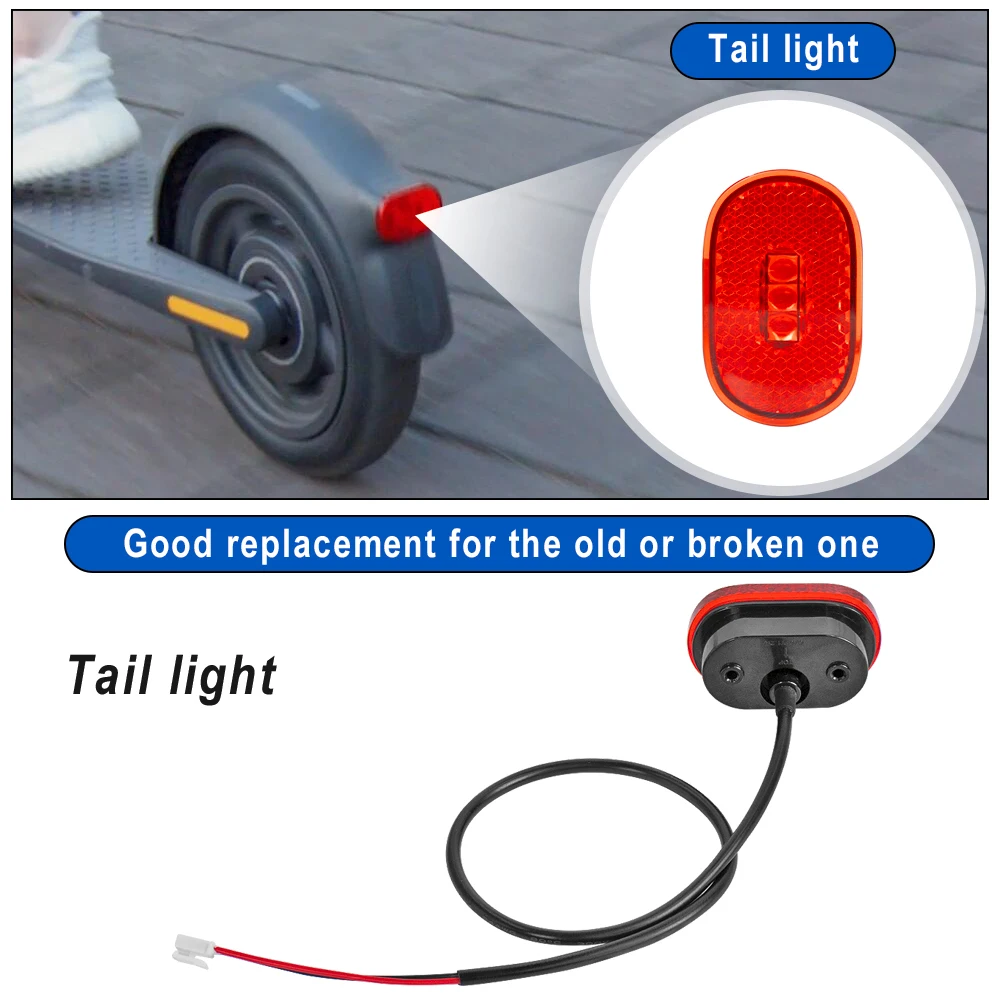 Elektromos Robogó Hátsó Lámpáról A Segway Ninebot E25 E45 E22D Vízálló Biztonsági Figyelmeztető Jel Fék Lámpa Farok Kábel Tartozék3