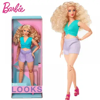 Eredeti Barbie Divat, Szőke Haja Színe Blokk Ruhát Derék kivágott Gyűjtemény Baba Aláírás Retro Babák Játék Ünnep, Ajándék