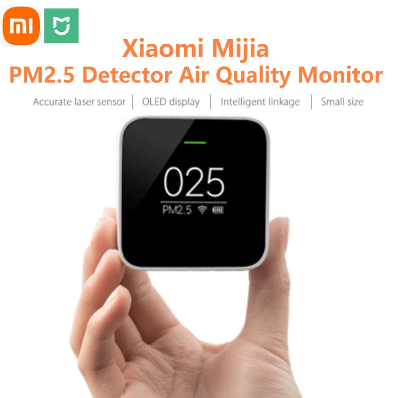 Eredeti Xiaomi Mijia PM2.5 Levegő Érzékelő JCY01ZM Okos Levegő Minősége Monitor OLED Képernyő WIFI APP Vezérlő Levegő Érzékelő Tesztelő0