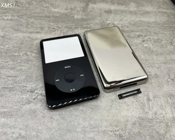 fekete műanyag bejárati ezüst fém vissza ház esetben fekete kattintson a kerék fekete gombot az iPod 5th gen videó 30gb 60gb 80gb