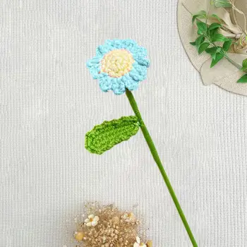 Fonott Virág Egyszerű Karbantartás Anti-pelyhesedő DIY Horgolt Virág, Fotó Kellék Kötött Virág lakberendezés