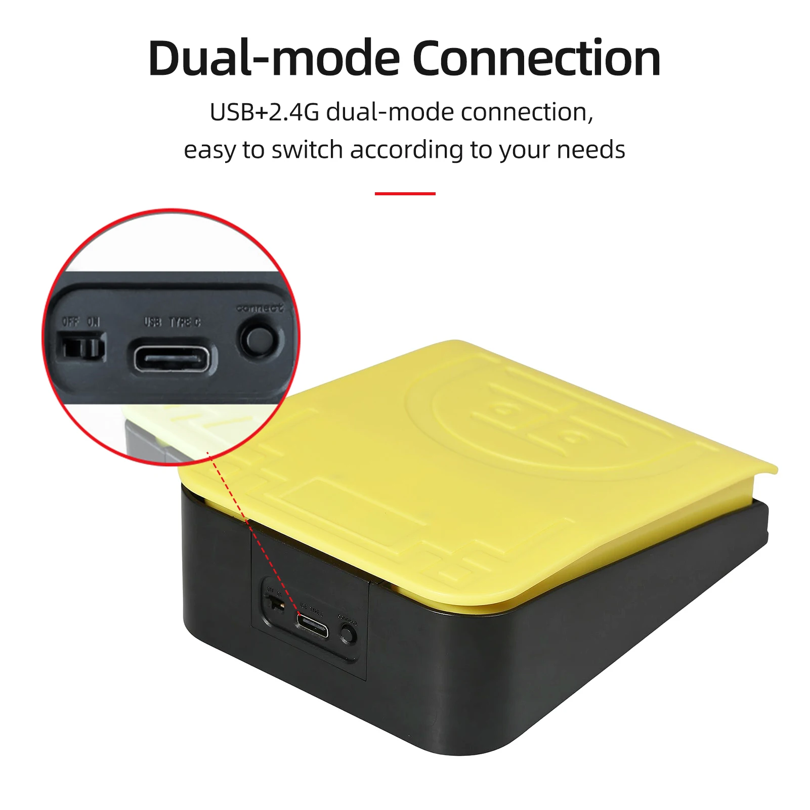 FS17G Egyetlen lábkapcsoló Multifunkcionális Szabott Pedál USB+2.4 G Dual-mode Kapcsolat Mechanikus Kapcsoló Széles körű Alkalmazását4