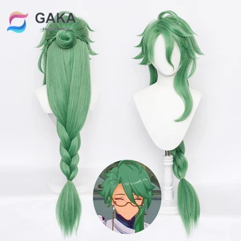 GAKA Anime cosplay parókák hosszú zöld zsinór hőálló szintetikus haj party paróka a nők