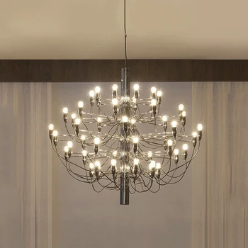 Gino Sarfatti Csillár nappali modern design haza, Csillár, világítás, ebédlő, Konyha Lámpatest 30/50 fények arany